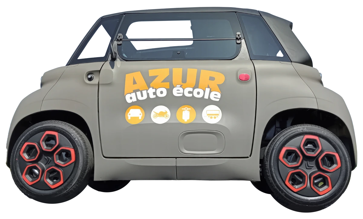 Photo de la Citröen AMI utilisée par l'auto-école AZUR pour le permis AM